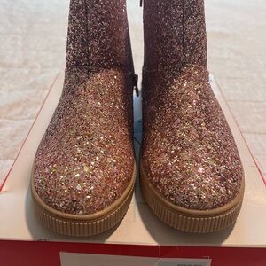 Pink Glitter Ankle Boots
